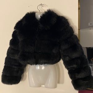 New Without Tags Cropped Faux Fur Jacket